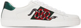 Thumbnail for your product : Gucci White Embroidered Ace Sneakers