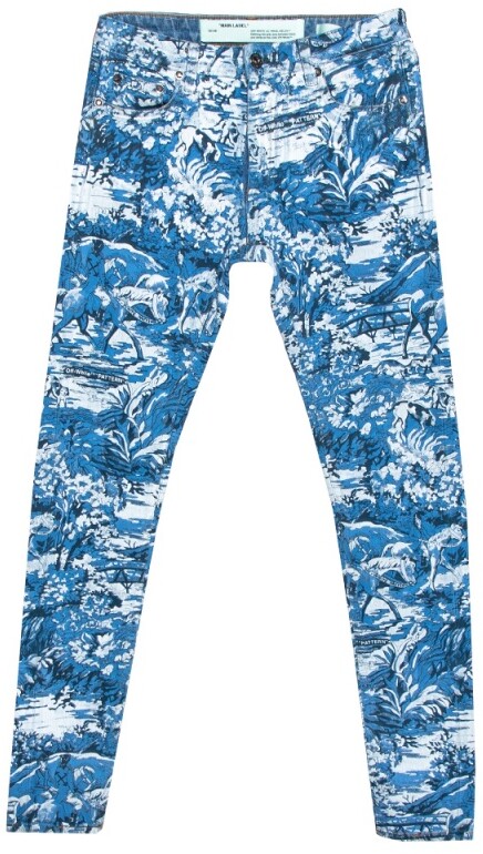 off white tapestry pants
