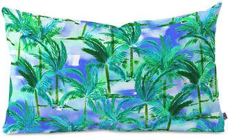 Deny Designs Amy Sia Palm Tree Blue Green Oblong Throw Pillow