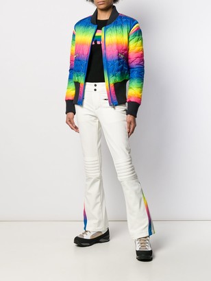 Perfect Moment Glacier rainbow quilted bomber jacket