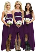 Thumbnail for your product : Fanciest Women' Strapless High Low Bridesmaid Dresses Wedding Party Gowns US