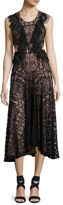 Alexis Aldridge Lace Midi Dress, Black