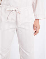 Thumbnail for your product : Bodas Striped cotton pyjama bottoms