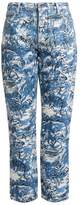 Thumbnail for your product : Off-White Off White Tapestry Print Cropped Jeans - Womens - Blue White
