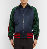 Thumbnail for your product : Gucci AppliquÃ©d Silk-Satin Bomber Jacket