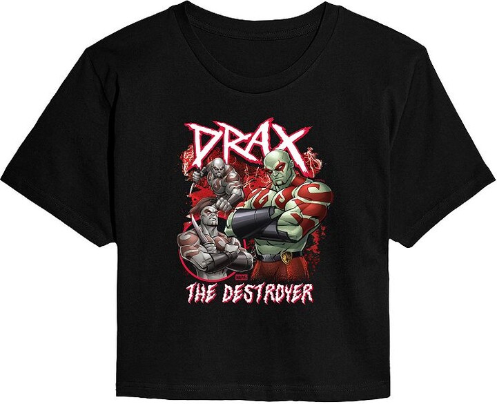 Marvel Juniors' Guardians of the Galaxy Drax The Destroyer Bootleg Cropped Tee