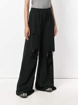 Thumbnail for your product : Alexander Wang T By ripped palazzo trousers