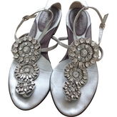 Thumbnail for your product : Azzaro Grey Leather Sandals