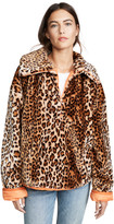 Thumbnail for your product : J.o.a. Leopard Half Zip Jacket