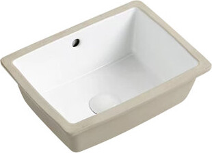 Topcraft 15.55" White Ceramic Undermount Bathroom Sink with Overflow