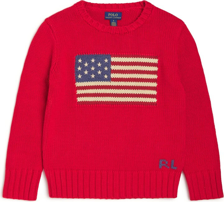 Ralph Lauren Kids Cotton American Flag Sweater