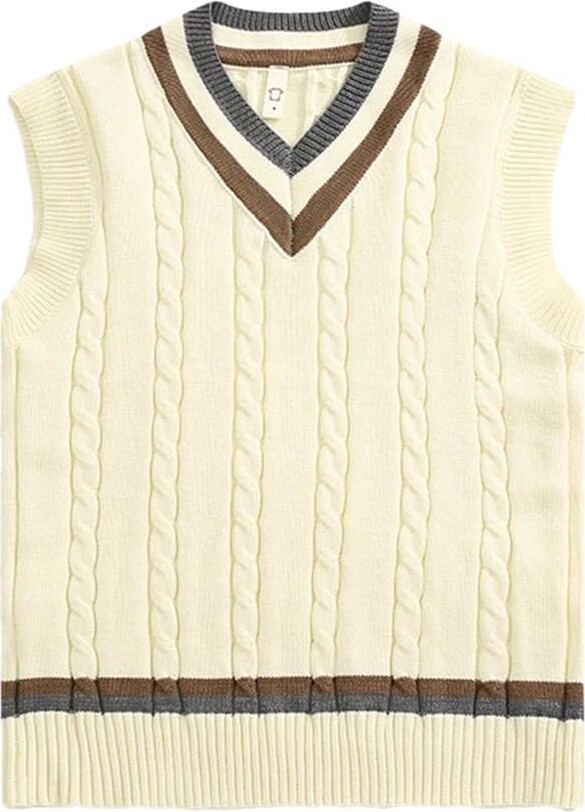 Rebecca Taylor V Neck Sweater Cream Cable Knit Sweater Vest Land