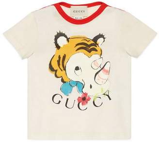 Gucci Baby T-shirt with rhinoceros print