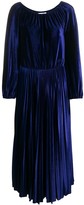 Thumbnail for your product : Valentino Pleated Velvet Midi Dress