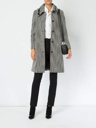 Lanvin tweed style buckle detail collar coat
