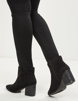 Thumbnail for your product : Lane Bryant Stella Faux-Suede Glitter-Heel Ankle Boot