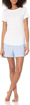 Thumbnail for your product : Amazon Essentials Women's Poplin Short and Sleep Tee Set