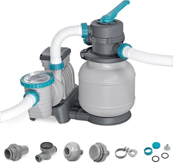 Bestway Bestway1,500GallonSandFilterPumpfor300to11,200GallonAboveGroundOutdoorSwimmingPoolswithChemConnectCleanWaterDispenser