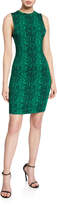 Thumbnail for your product : Alice + Olivia Delora Snake-Print Sleeveless Crewneck Mini Dress