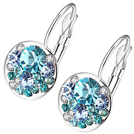 callura Women's Earrings Blue - Teal & Silvertone Cluster Drop Earrings With Swarovski Crystals
