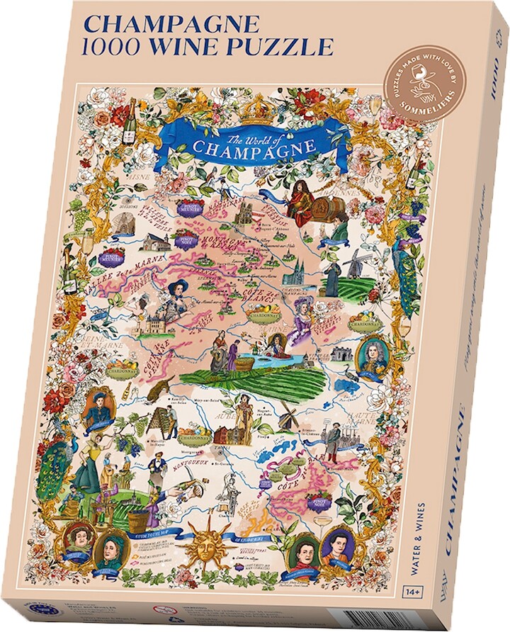 Water & Wines Champagne Wine Map Jigsaw Puzzle 1000 Pieces Sparkling