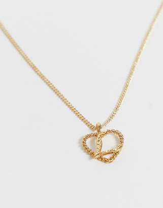 Reclaimed Vintage inspired gold plated L initial pendant necklace