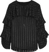 Thumbnail for your product : Elie Tahari Mirma Tiered Metallic Fil Coupe Chiffon Blouse