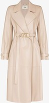 Thumbnail for your product : Fendi Belted Leather Trench Coat
