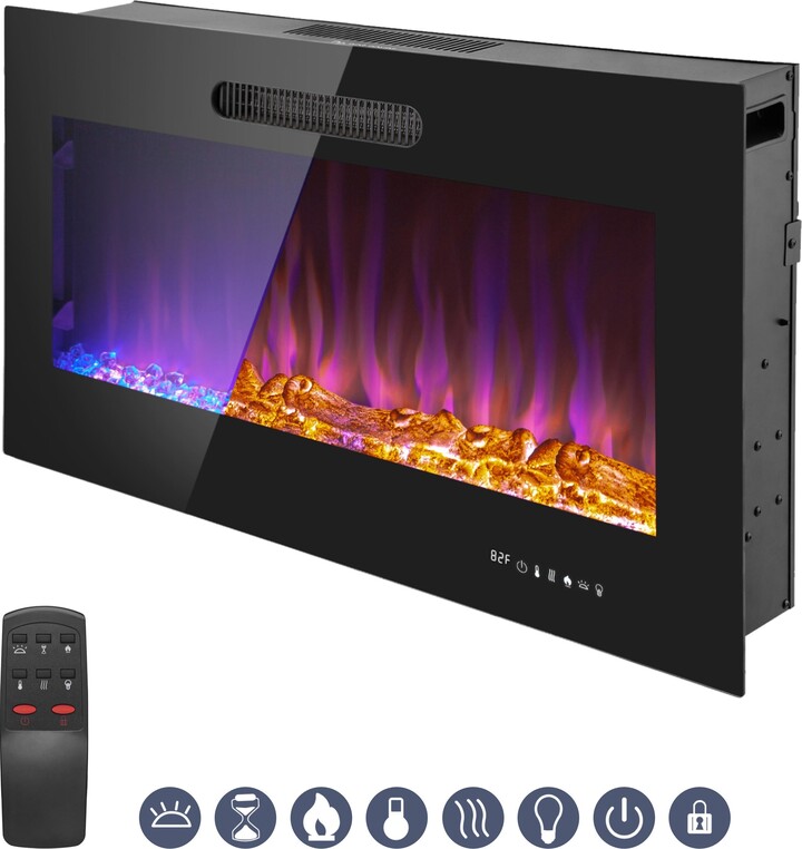 Prominence Home LED Electric Fireplace with 1500 Watt Heater, Log or