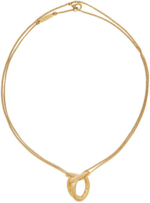 Ferragamo Gold 3D Grid Pendant Necklace - ShopStyle