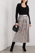 Thumbnail for your product : Saloni Camille Plisse-lame Midi Skirt