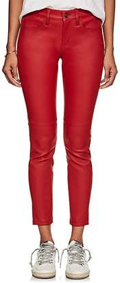Current/Elliott Women's The Mid-Rise Stiletto Leather Skinny Jeans - Red