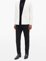 Thumbnail for your product : Saint Laurent Double-breasted Jacquard-striped Wool Suit Jacket - White
