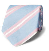 Thumbnail for your product : Charvet 7.5cm Striped Silk And Linen-Blend Tie