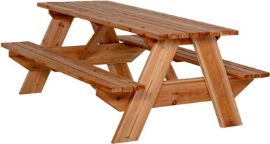Jack and June Cedar Wood Rectangular Picnic Table