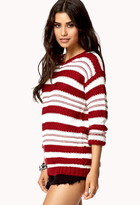 Thumbnail for your product : Forever 21 Striped Open-Knit Sweater