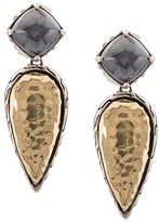 Thumbnail for your product : John Hardy Sterling silver and 18kt bonded yellow gold Classic Chain hammered hematite drop earrings