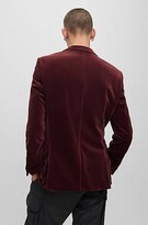 Thumbnail for your product : HUGO BOSS Extra-slim-fit jacket in stretch velvet