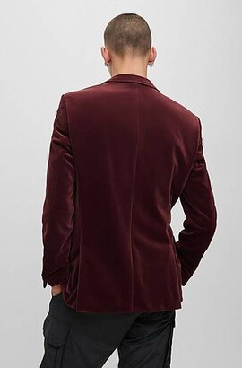 HUGO BOSS Extra-slim-fit jacket in stretch velvet