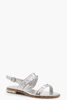 Thumbnail for your product : boohoo Studded Two Part Sandals