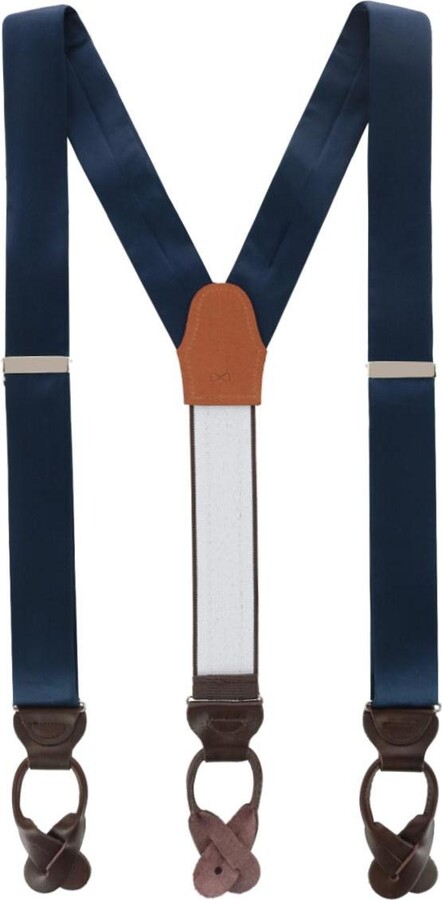 Trafalgar Men's Dutton Solid Color Silk Button End Suspenders