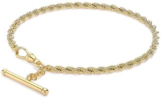 Love GOLD 9ct Gold Hollow Rope Albert Bracelet