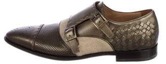 Etro Leather Woven Double Monk Strap Shoes w/ Tags