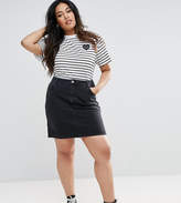 Thumbnail for your product : ASOS Curve Design Curve Denim Original High Waisted Skirt In Washed Black