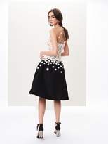 Thumbnail for your product : Oscar de la Renta Embroidered Tulle and Silk-Faille Illusion-Neck Cocktail Dress