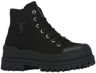 Windsor Smith Deserve Black Canvas Chunky Sneaker Boot