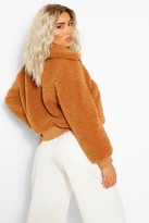 Thumbnail for your product : boohoo Teddy Faux Fur Zip Detail Bomber