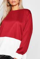 Thumbnail for your product : boohoo Plus Colour Block Oversized Sweater
