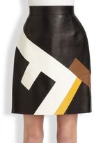 Thumbnail for your product : Fendi Leather Maxi F Skirt