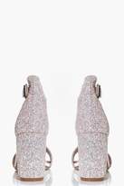 Thumbnail for your product : boohoo Lillie Bridal Glitter Block Heel Two Part